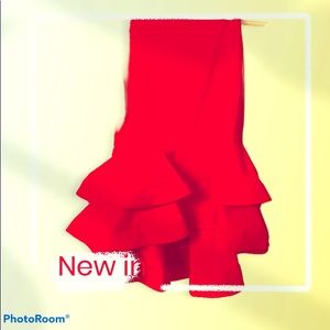 beautiful red hi/lo flamenco style skirt